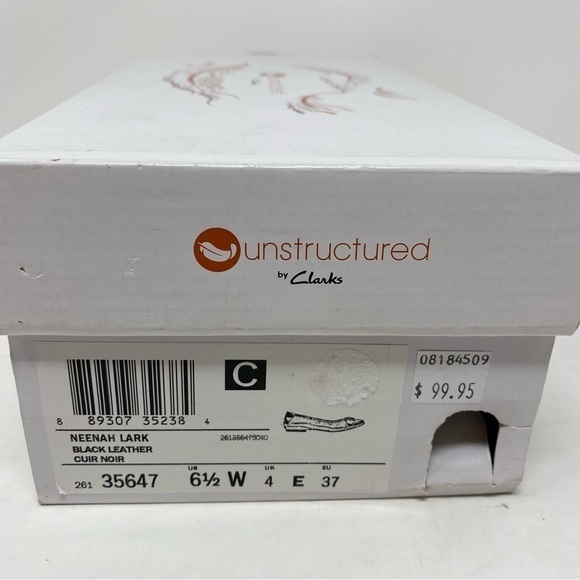 CLARKS WOMENS NEENAH LARK BALLET FLATS - BLACK LEATHER WIDE - Picture 9 of 10